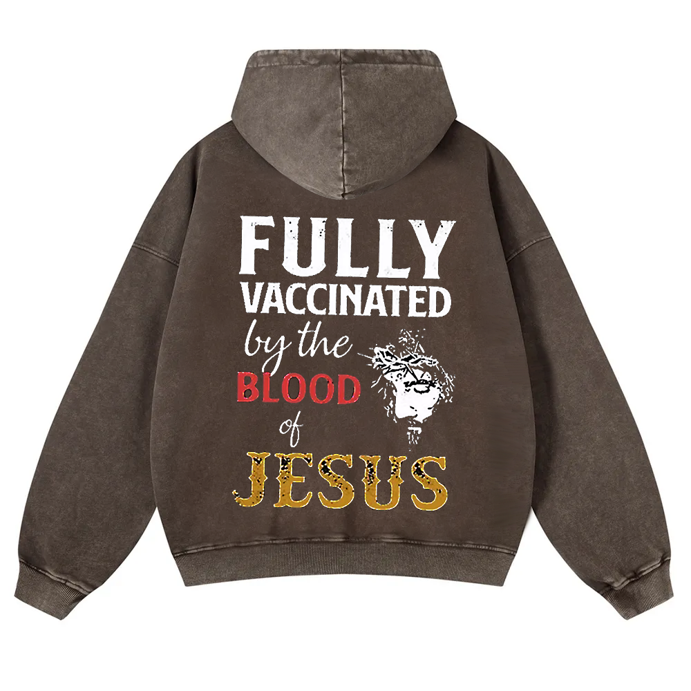 Fully Vaccinated By The Blood Of Jesus Washed Hoodie wearishow