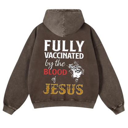Fully Vaccinated By The Blood Of Jesus Washed Hoodie wearishow