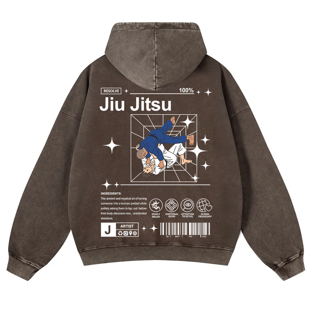 Jiu Jitsu Washed Hoodie wearishow