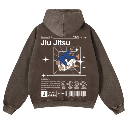 Jiu Jitsu Washed Hoodie wearishow