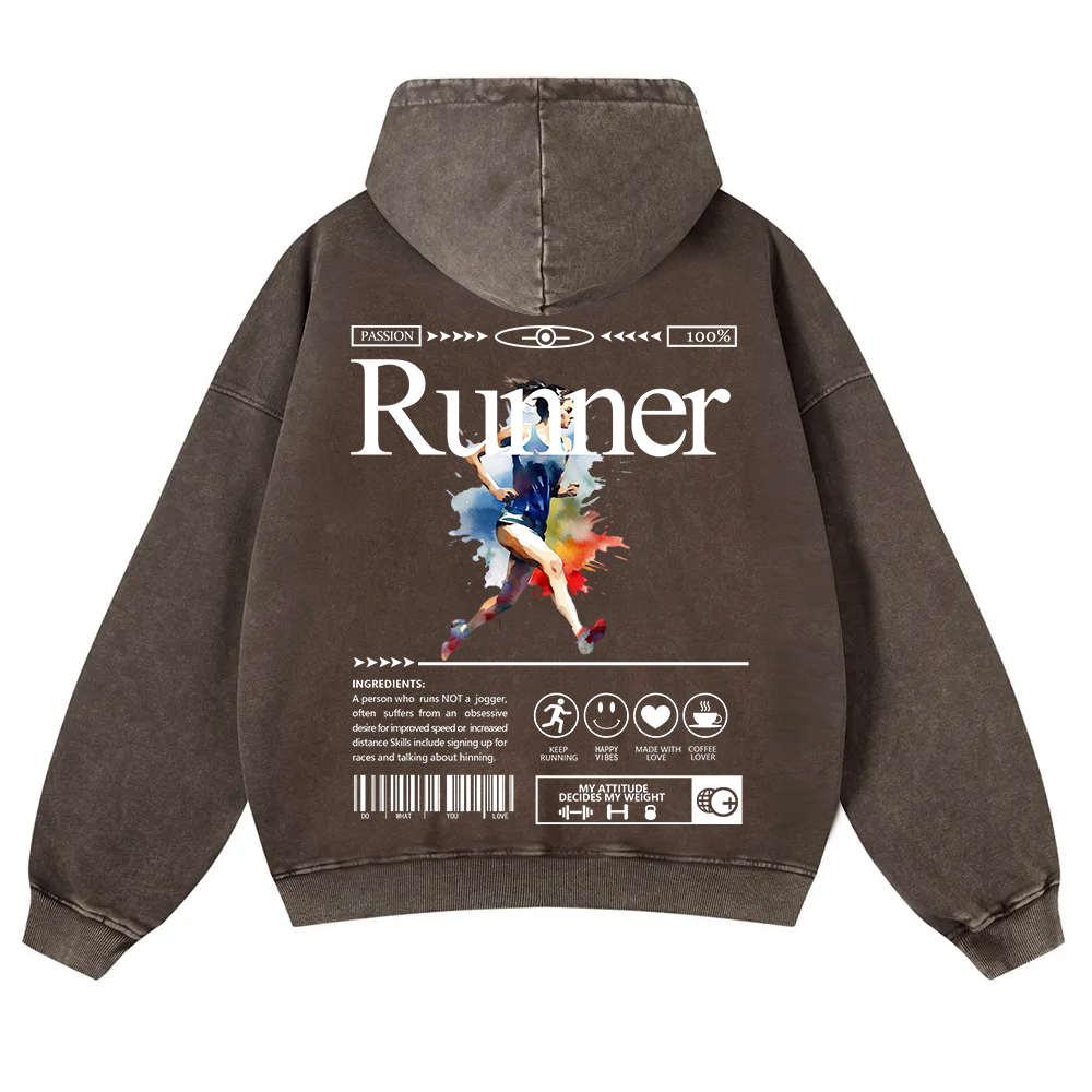 Runner Washed Hoodie wearishow