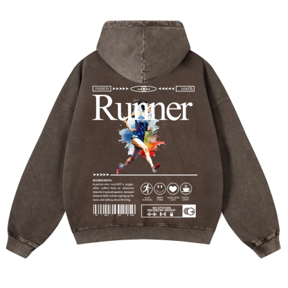 Runner Washed Hoodie wearishow