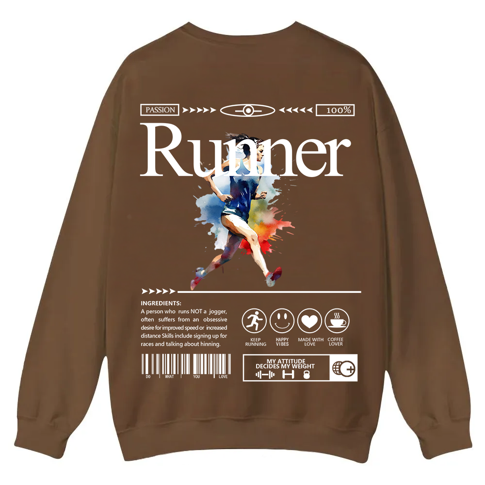 Runner Casual Crewneck Sweatshirt wearishow