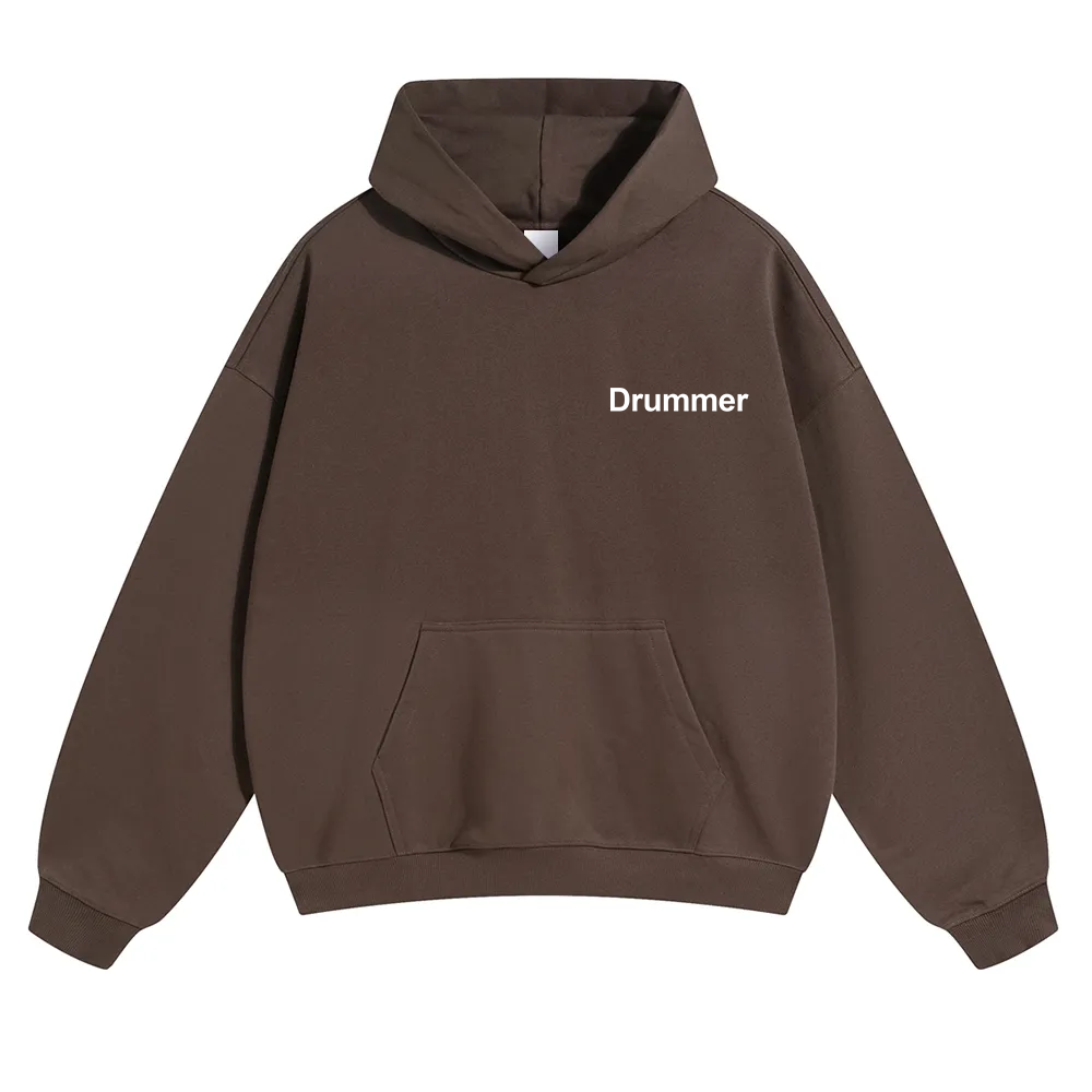 Drummer Unisex Solid Color Hoodie wearishow