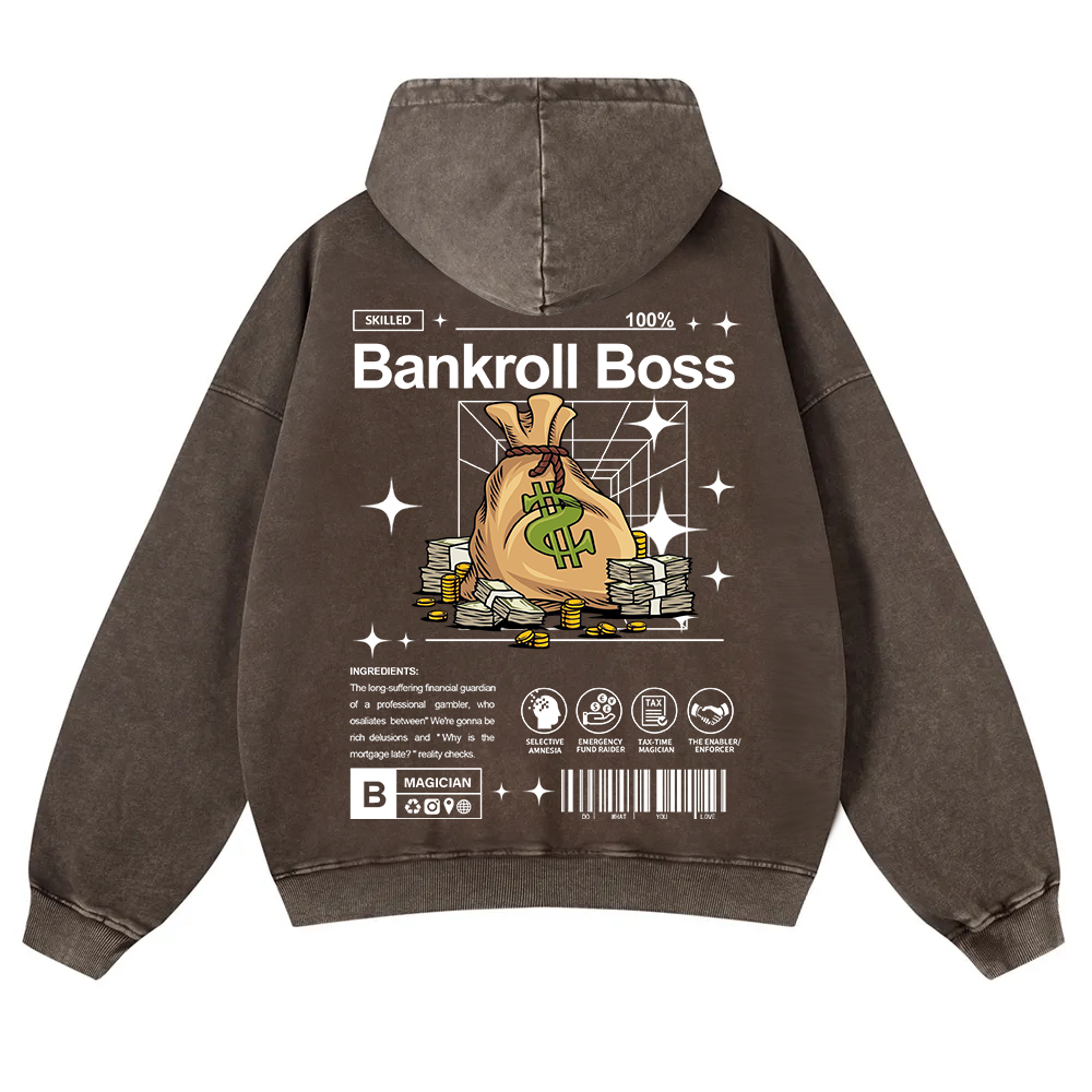 Bankroll Boss Washed Hoodie wearishow