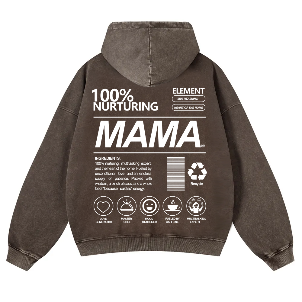 Mama Washed Hoodie wearishow