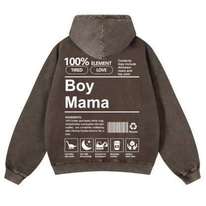 Boy Mama Washed Hoodie wearishow