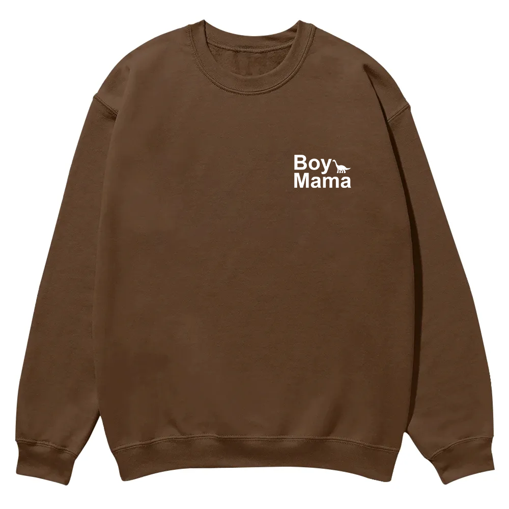 Boy Mama Casual Crewneck Sweatshirt wearishow