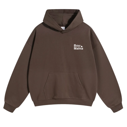 Boy Mama Unisex Solid Color Hoodie wearishow