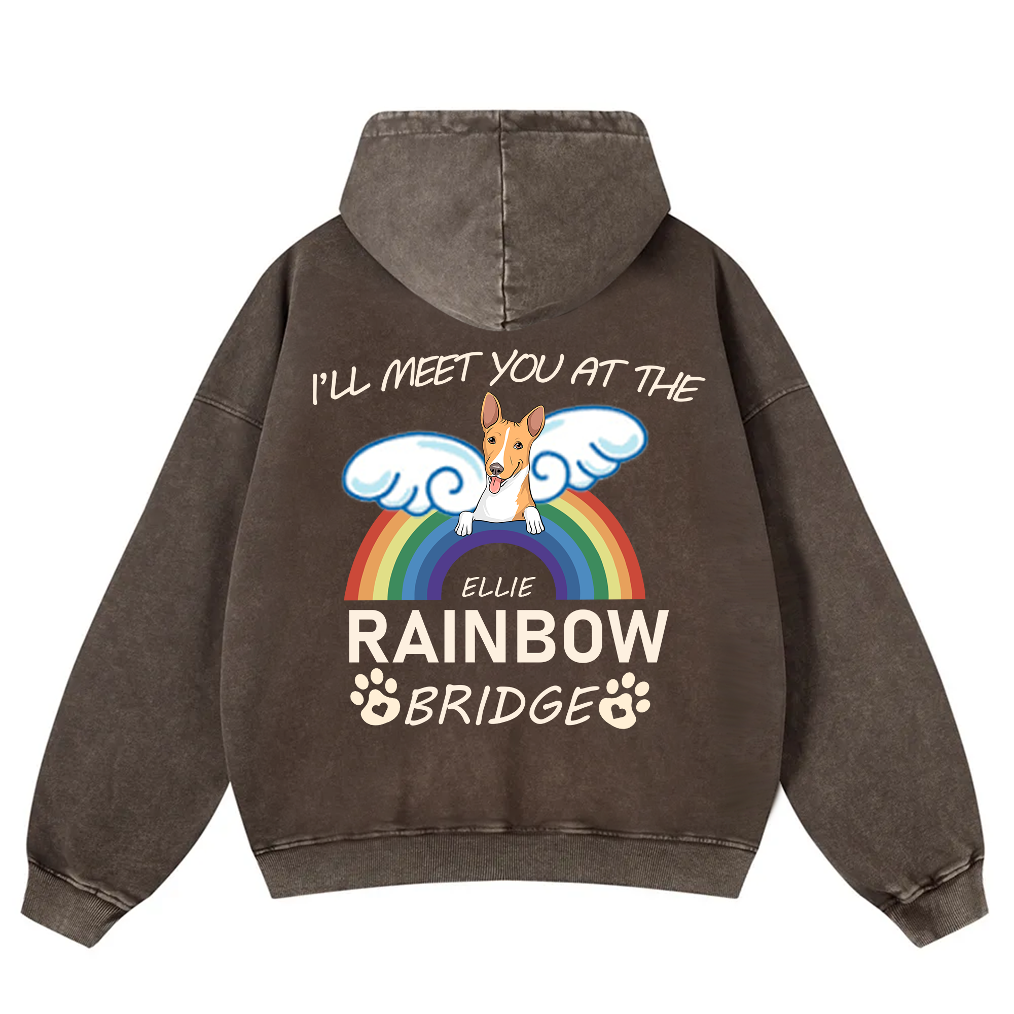 I'll Meet You At The Rainbow Bridge - Personalized Custom Unisex Washed Hoodie