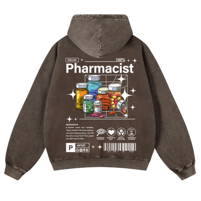 Pharmacist Washed Hoodie wearishow