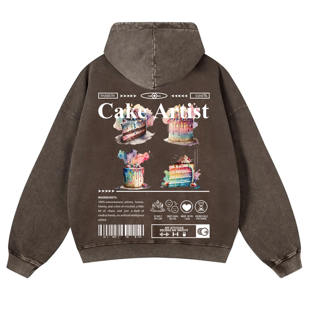Cake Artist Washed Hoodie wearishow