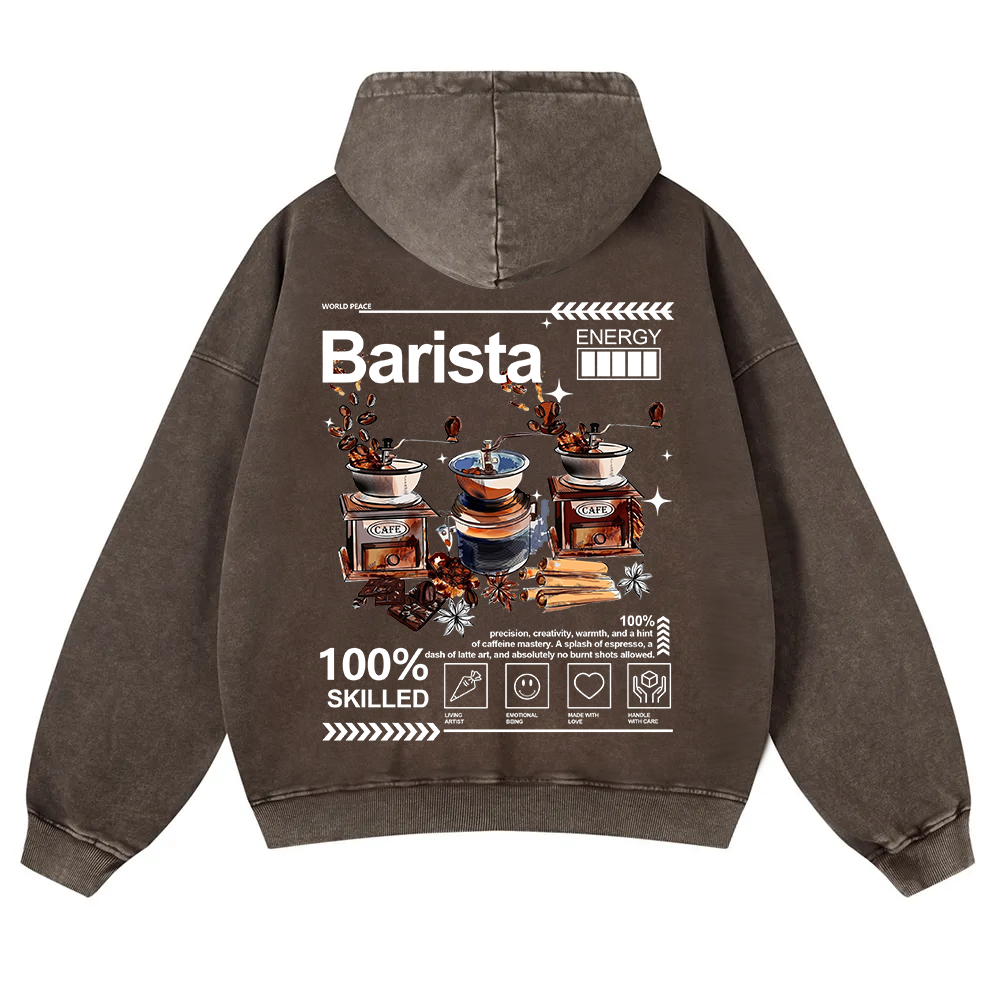 Barista Washed Hoodie wearishow