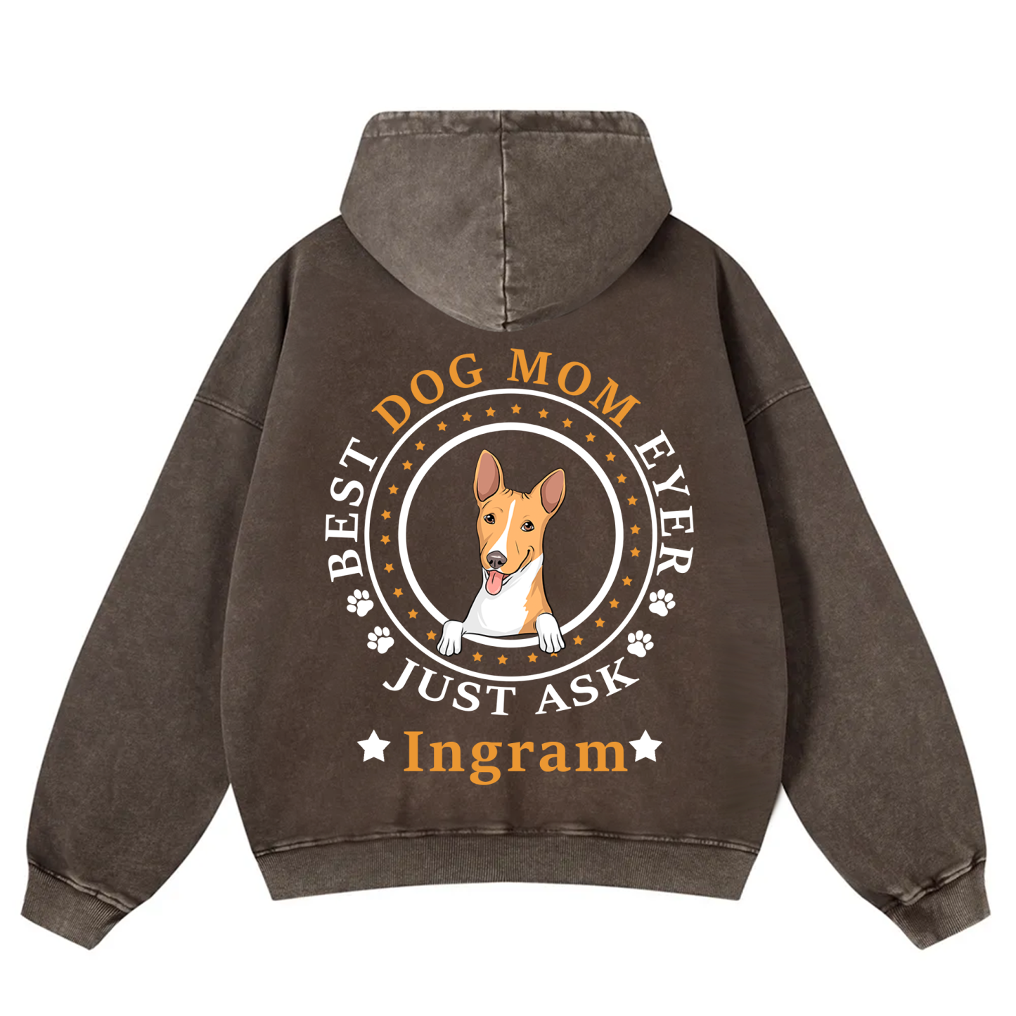Best Dog Dad/Dog Mum Circle - Personalized Custom Unisex Washed Hoodie