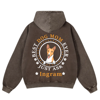 Best Dog Dad/Dog Mum Circle - Personalized Custom Unisex Washed Hoodie