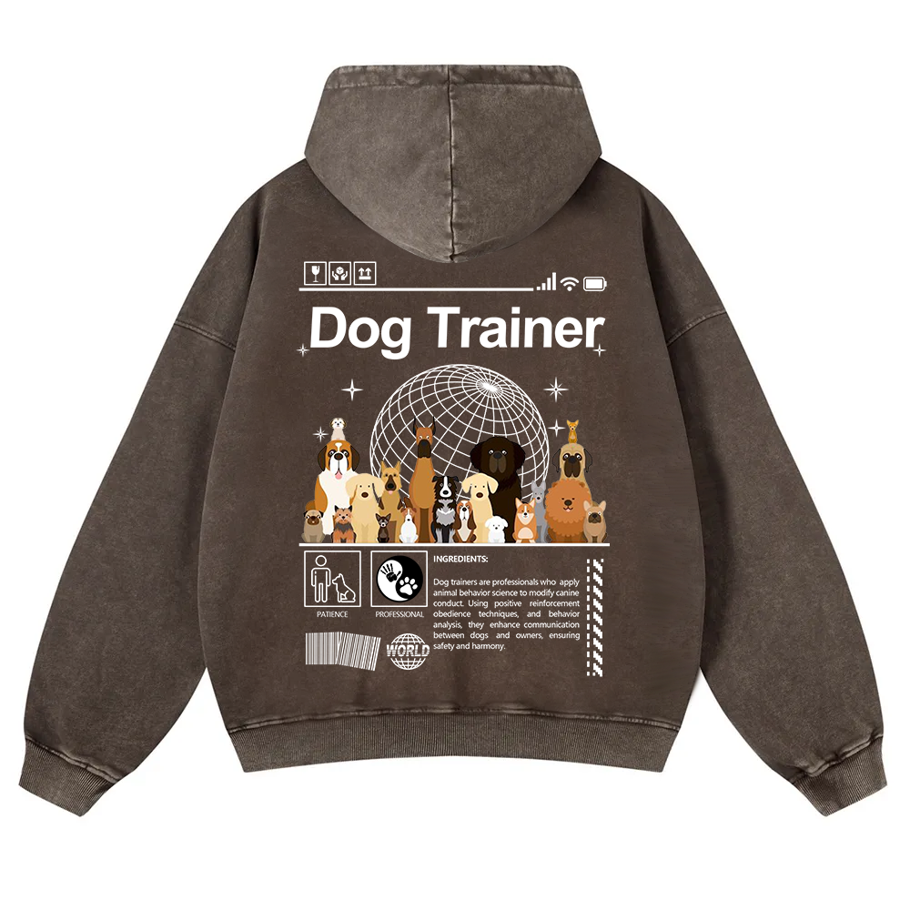 Dog Trainer Washed Hoodie wearishow
