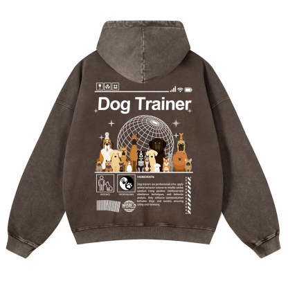 Dog Trainer Washed Hoodie wearishow
