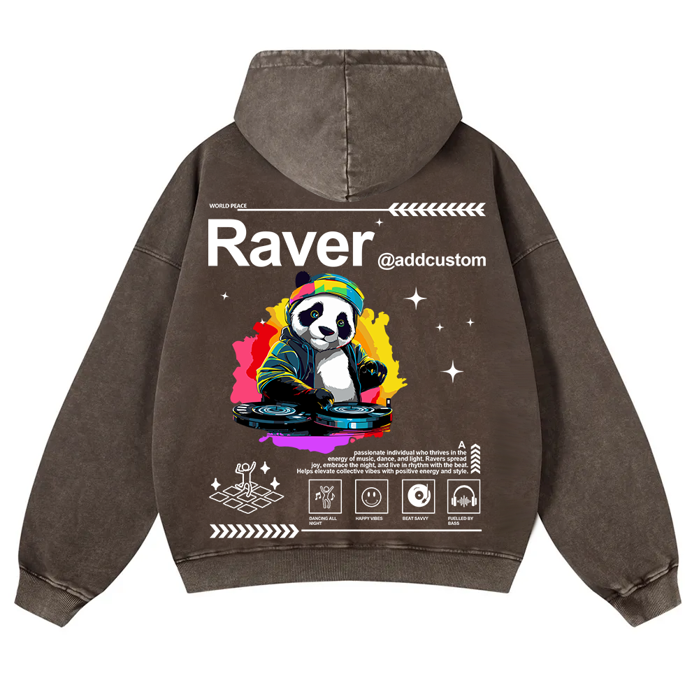 Addcustom Raver Washed Hoodie wearishow