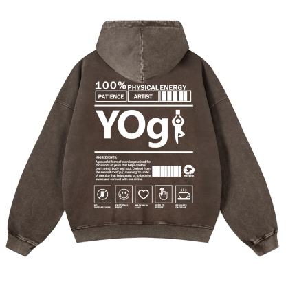 Yogi Solid Color Unisex Washed Hoodie