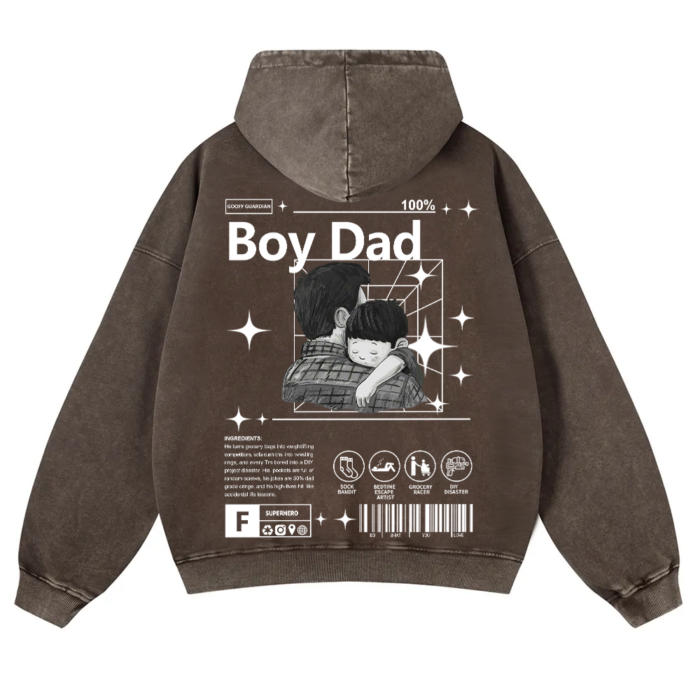 Boy Dad Washed Hoodie wearishow