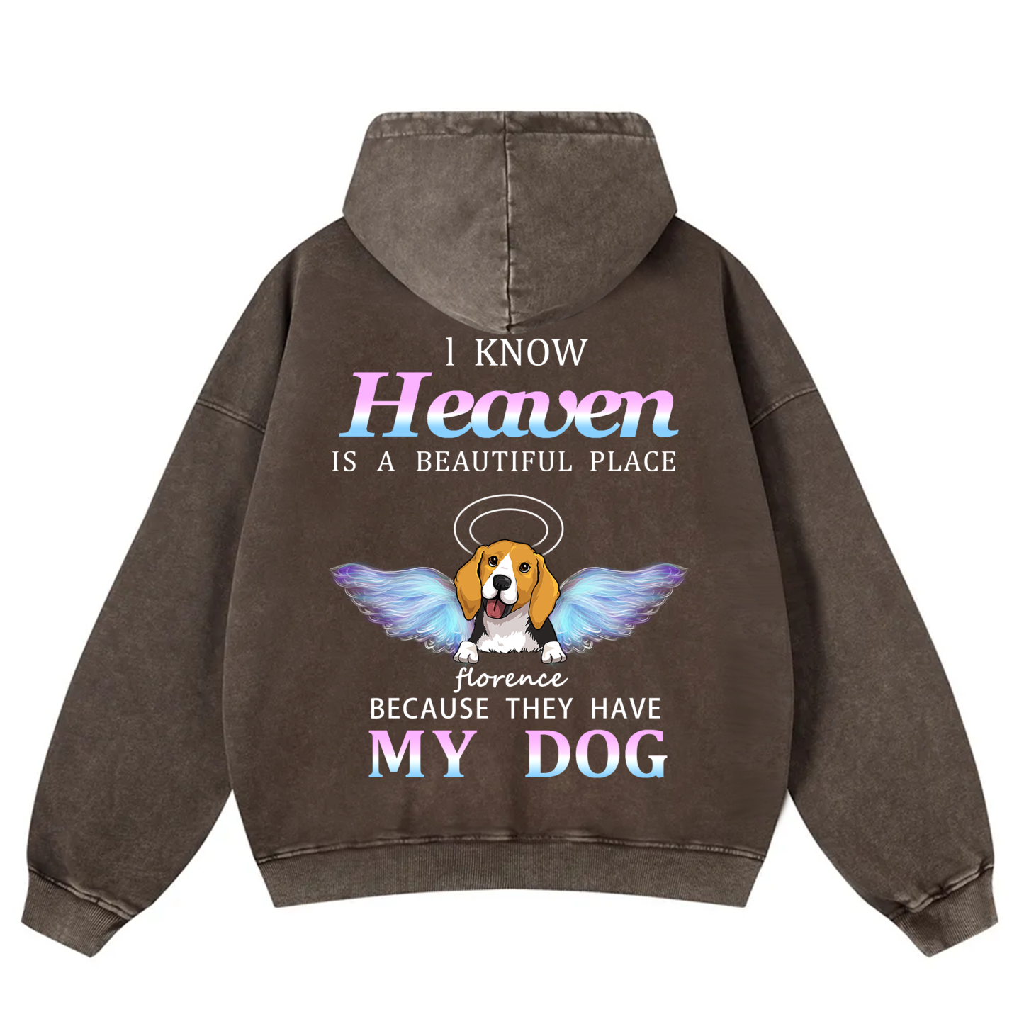 Heaven Is A Beautiful Place - Personalized Custom Unisex Washed Hoodie