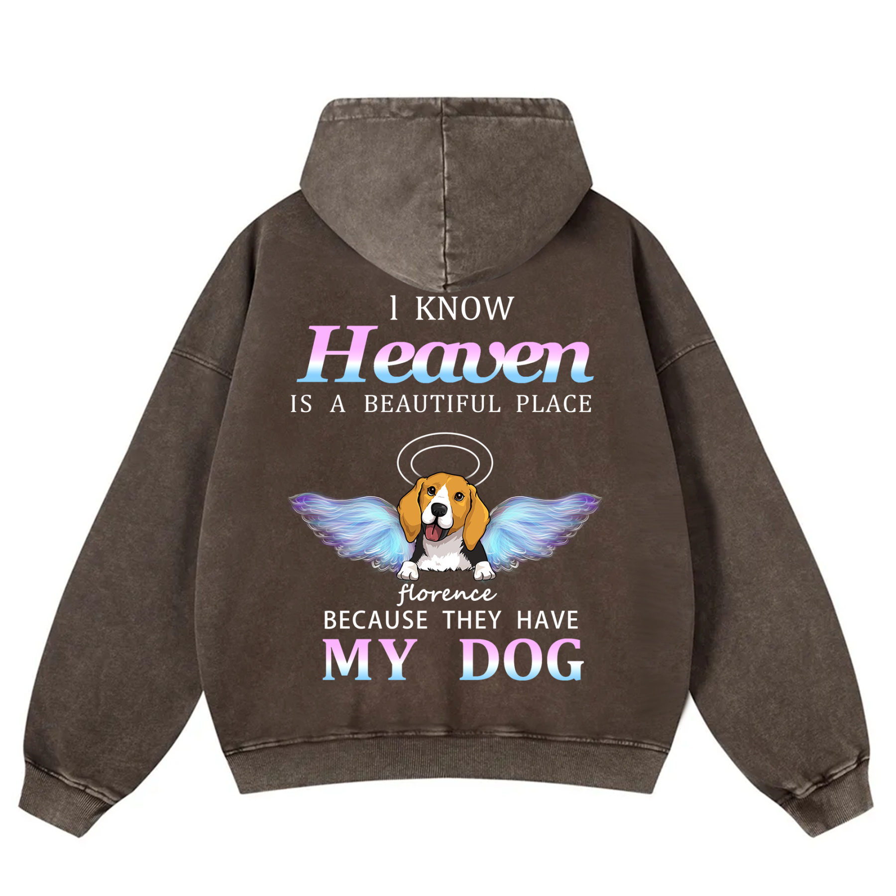 Heaven Is A Beautiful Place - Personalized Custom Unisex Washed Hoodie