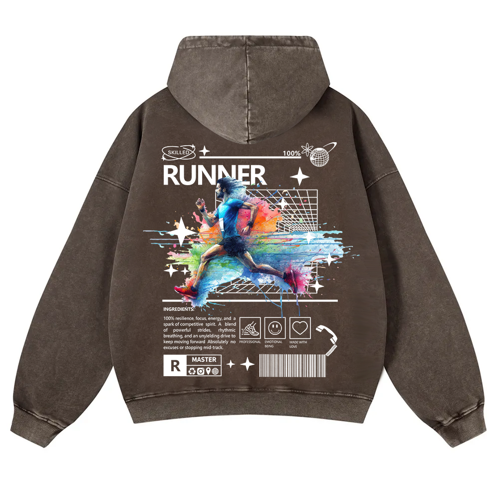 Runner Washed Hoodie wearishow