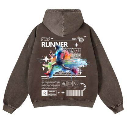Runner Washed Hoodie wearishow