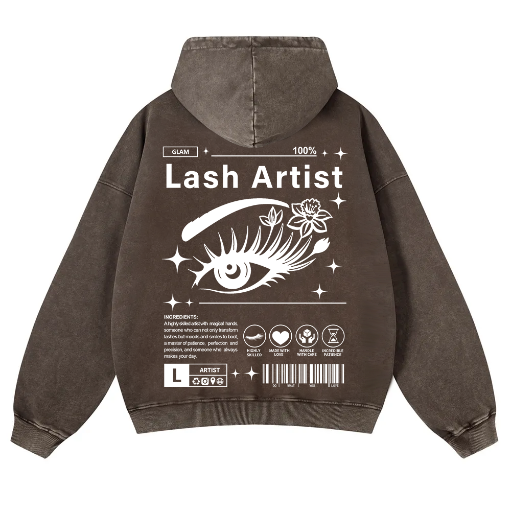 Lash Artist Washed Hoodie wearishow