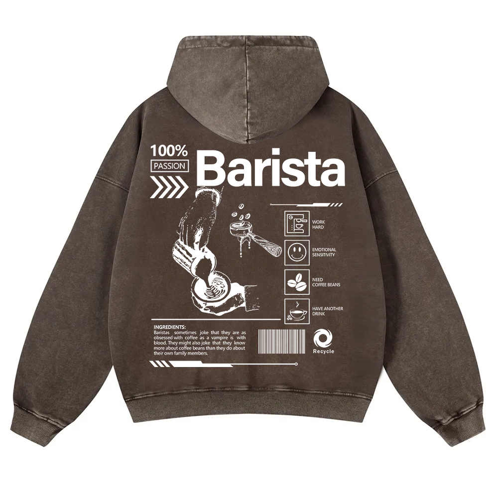 Barista Washed Hoodie wearishow