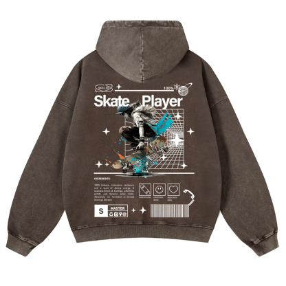 Skate Player  Washed Hoodie wearishow