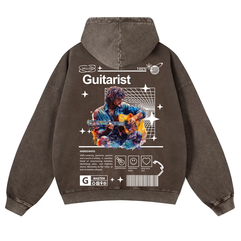 Guitarist Washed Hoodie wearishow