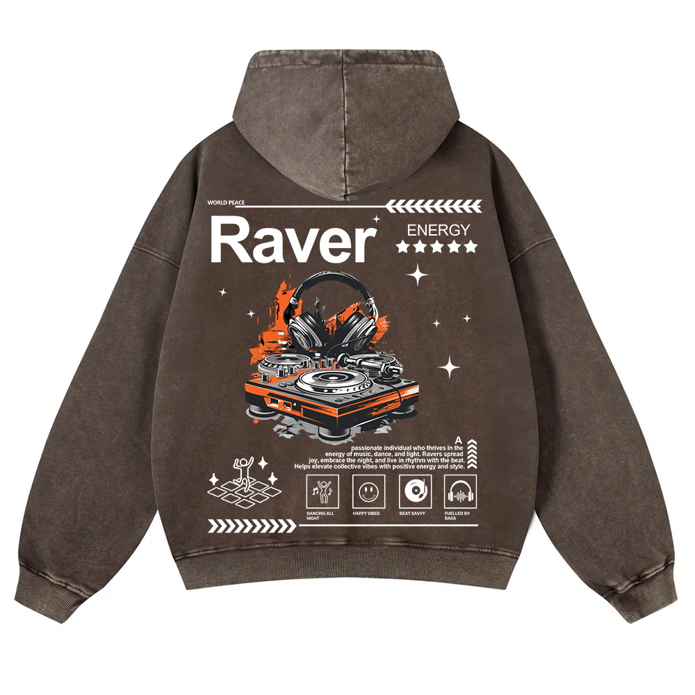 Raver Washed Hoodie wearishow