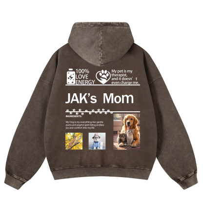 Pet Photo Creative Customized Unisex Washed Hoodie