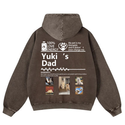 Pets Photos Creative Customized Unisex Washed Hoodie