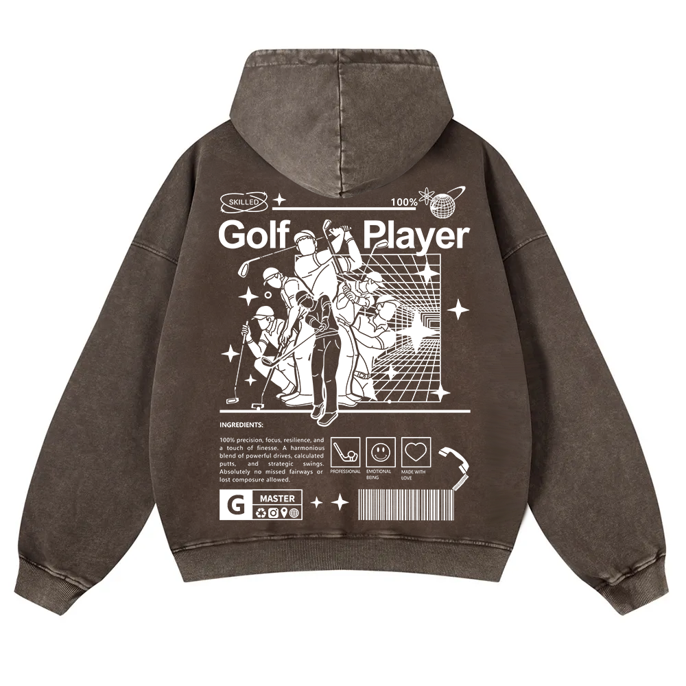 Golf Player Washed Hoodie wearishow