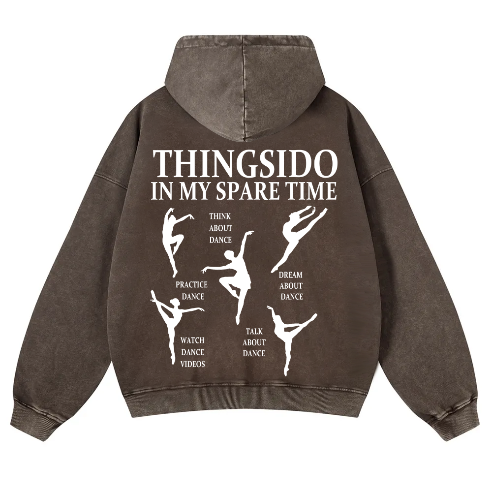 Thingsido In My Spare Time Washed Hoodie wearishow