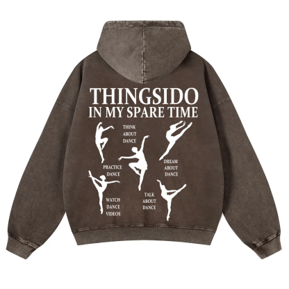 Thingsido In My Spare Time Washed Hoodie wearishow