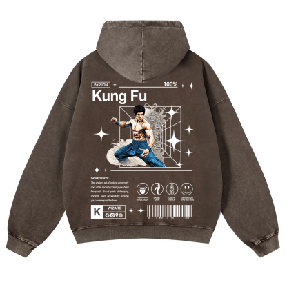 Kung Fu Washed Hoodie wearishow