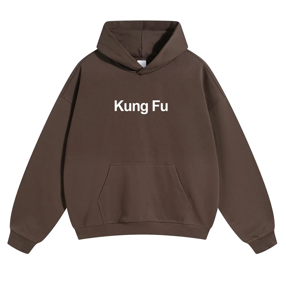 Kung Fu Unisex Solid Color Hoodie wearishow