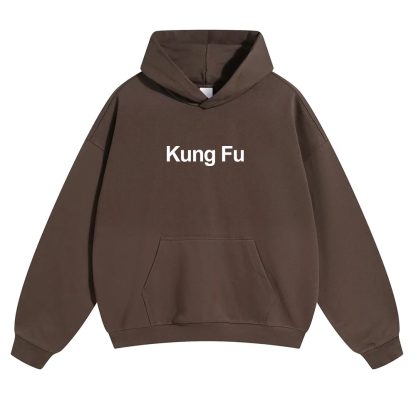 Kung Fu Unisex Solid Color Hoodie wearishow
