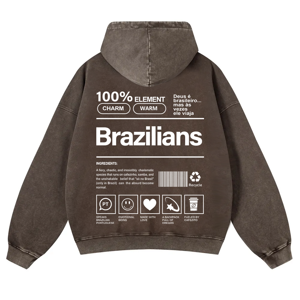 Brazilians Unisex Fit  Washed Hoodie wearishow