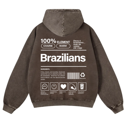 Brazilians Unisex Fit  Washed Hoodie wearishow
