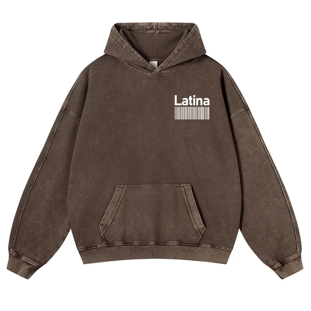 Latina Unisex Fit  Washed Hoodie wearishow
