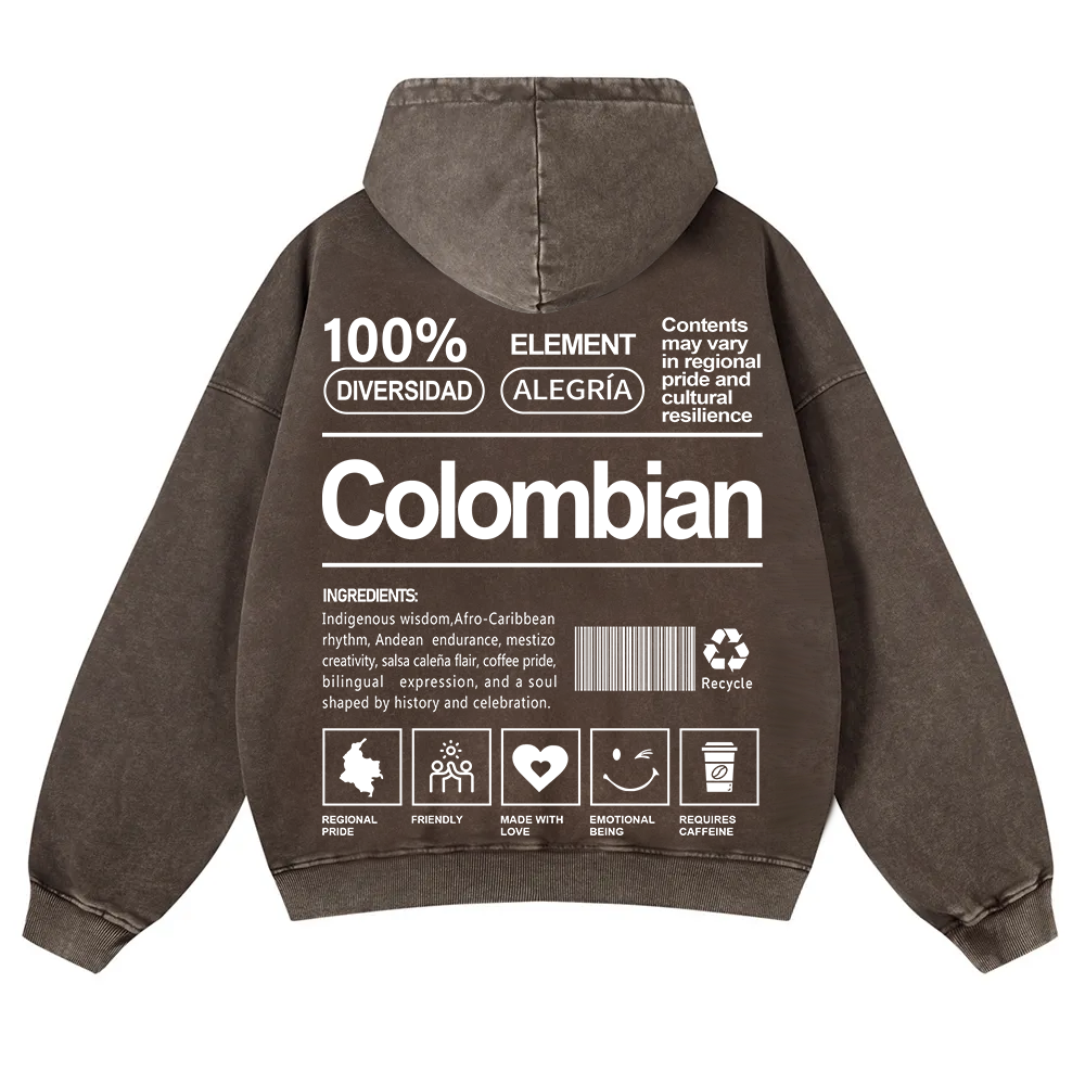 Colombian Unisex Fit  Washed Hoodie wearishow