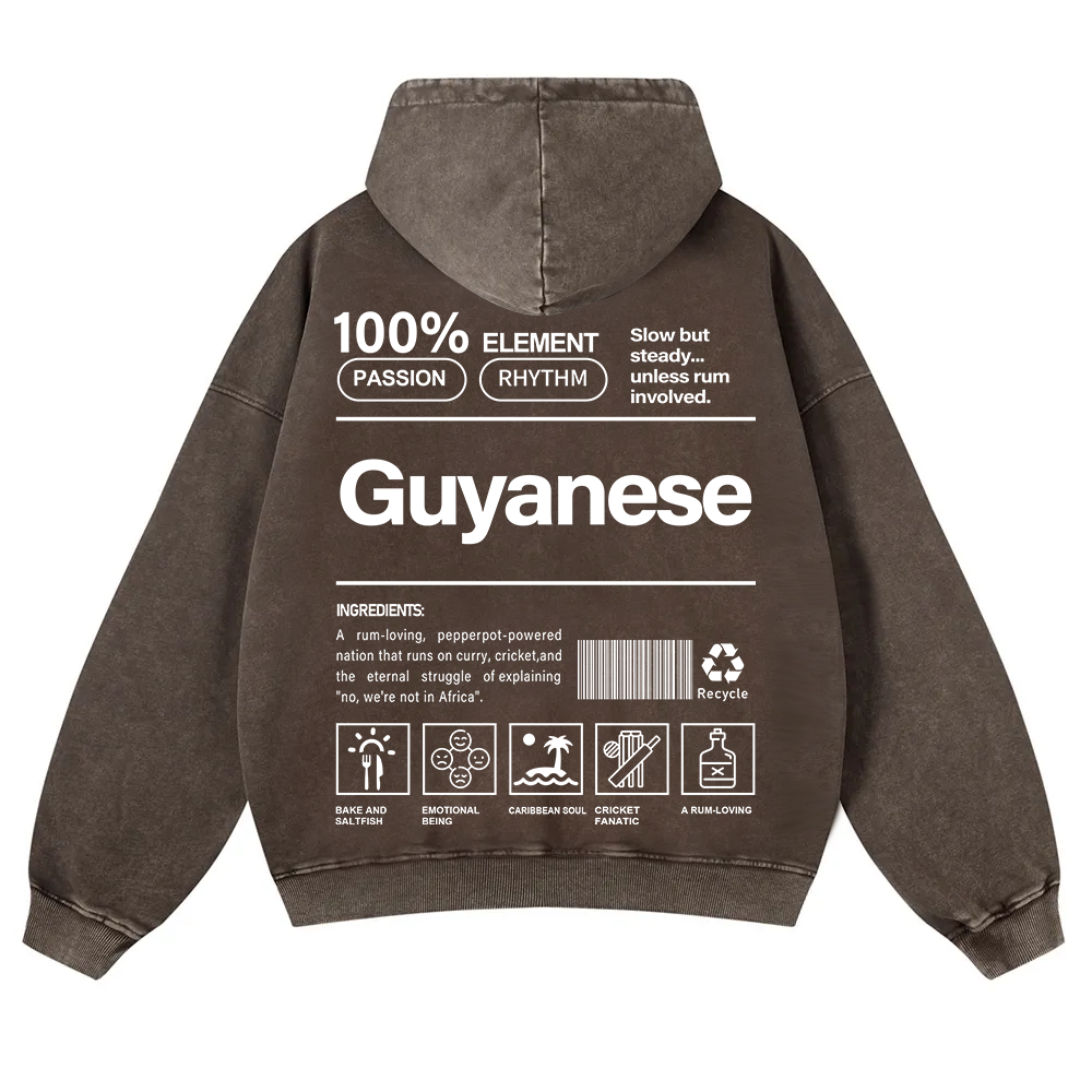 Guyanese Unisex Fit  Washed Hoodie wearishow