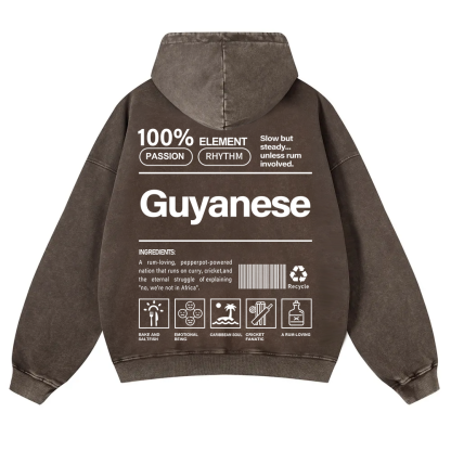 Guyanese Unisex Fit  Washed Hoodie wearishow