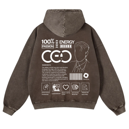 CEO  Unisex Fit Vintage Washed Hoodie