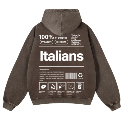 Italians Unisex Fit  Washed Hoodie wearishow