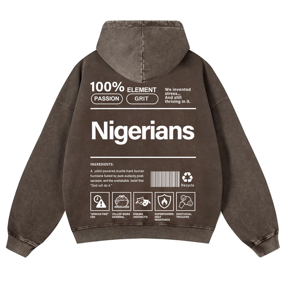 Nigerians Unisex Fit  Washed Hoodie wearishow